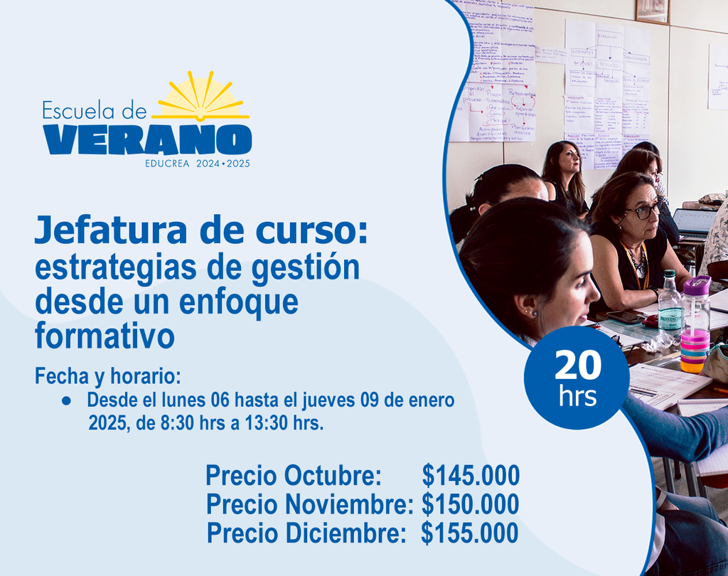 JEFATURA DE CURSO: ESTRATEGIAS DE GESTIÓN DESDE UN ENFOQUE FORMATIVO - 20 Hrs.