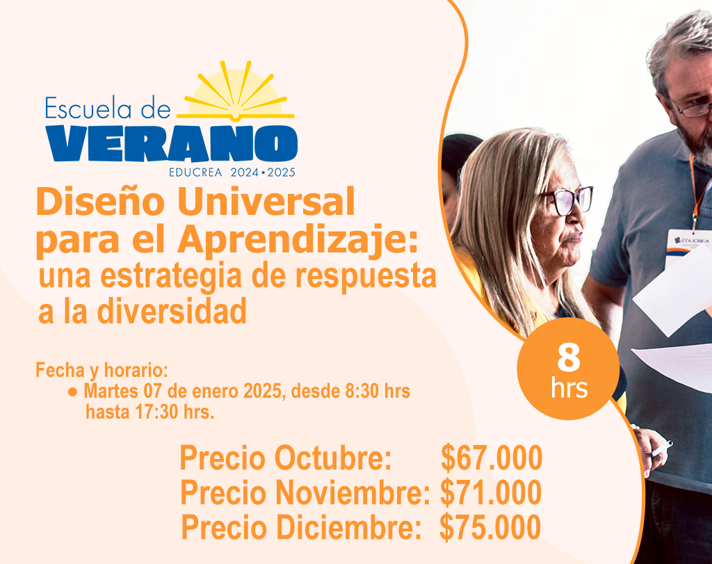 TALLER DE REFLEXIÓN PEDAGÓGICA: DISEÑO UNIVERSAL PARA EL APRENDIZAJE: UNA ESTRATEGIA DE RESPUESTA A LA DIVERSIDAD - 8 Hrs.